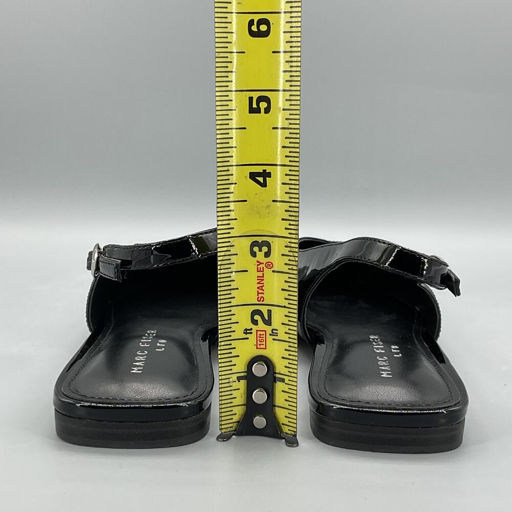 NEW Marc Fisher Women’s Gabra Patent Leather Slingback Flats Black Size 8M - Picture 4 of 11
